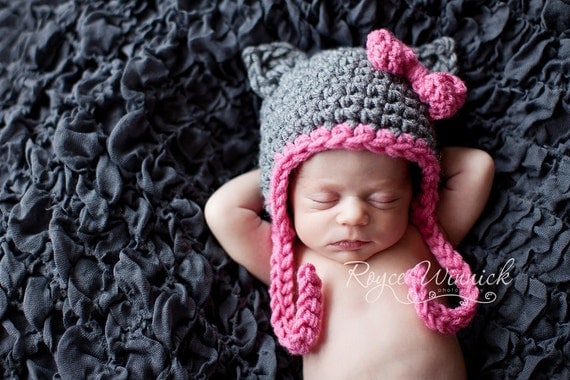 pattern super bulky hat with yarn crochet 259 Hat Download Gray No PDF Instant and Crochet Kitty PATTERN Easy