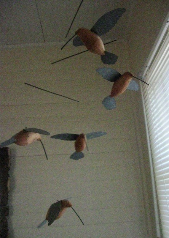 handmade wood and metal hummingbird mobile handmade wood and metal hummingbird mobile