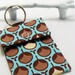 Key chain / Business Card Case in Modern Aqua Bud / Card Keychain