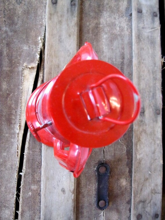 RESERVED FOR POSTURES Vintage Red Candle Lantern Small