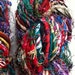 Mulitcolored recycled pure handspun cotton yarn. Unique artisan yarn. Multiple skeins available. Fiber art supplies.