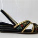 HOLD FOR SANDRA 1940's Floral Embroidery Wedge Shoes