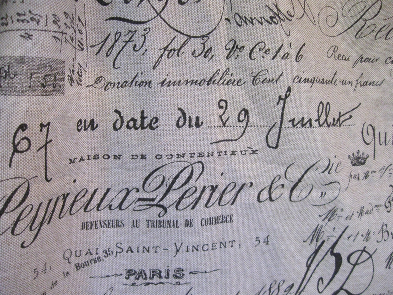 Woven French Themed Fabric