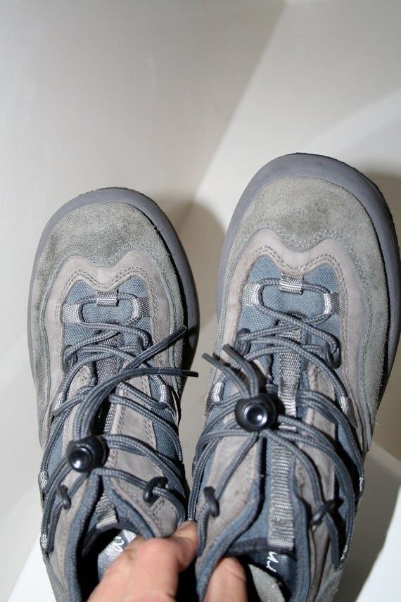 90's Suede and Leather Mega Wedge Platform Sneakers // 8