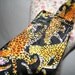 90's Vintage Nicole Miller Stalking Leopards Print Silk Tie