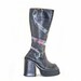 90's Grunge Goth Vintage Sonax Leather Platform Biker Mad Max Snake Boots / 7