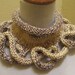 Loopy Bottom Cowl hand knit in Alpaca blend chunky yarn cream lavender and beige
