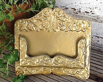 Business Card Holder- In Hollywood Gold- Golden Era-Metallic Gold-Office Decor-Cast Iron-Modern Decor-Business Cards-New Job