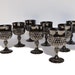 Black Indiana Glass Goblets Diamond Point (Set of 8)