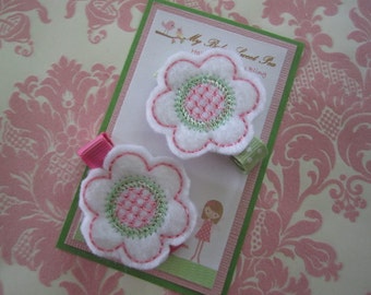 Girl hair clips - flower hair clip - baby hair clip - no slip hair clip