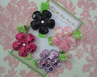 girl hair clips - flower hair clips- no slip hair clips