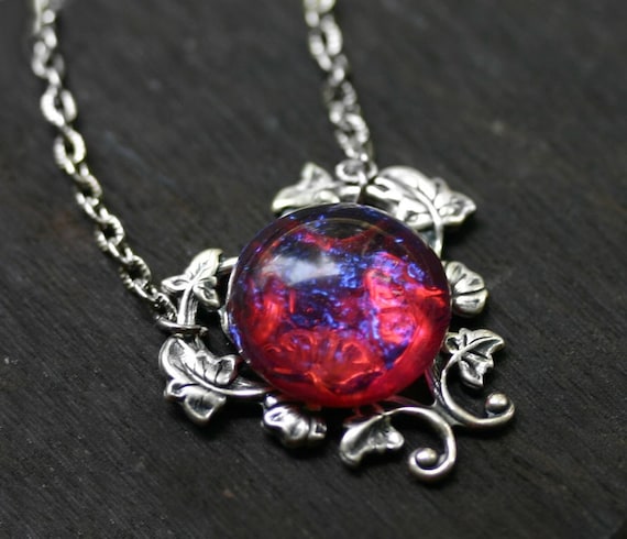 Dragons Breath Fire Opal Necklace by robinhoodcouture on Etsy