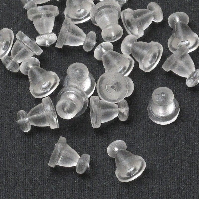 Items similar to 100 pcs Plastic Rubber Earnut, Ear Nuts, Earring Back ...