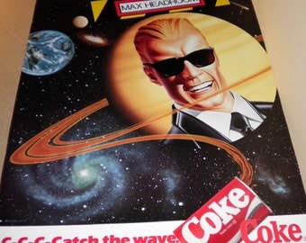 Max Headroom Vintage 1986 Coke Poster c-c-c-c-Catch the Wave