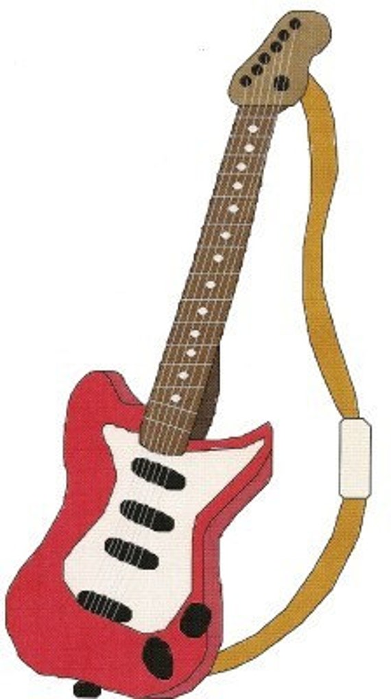 Electric Guitar counted Cross Stitch Pattern