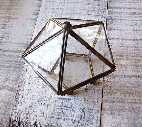 Vintage Brass and Glass Terrarium Box