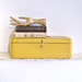 Vintage Industrial Yellow Tool Box with Handle
