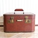RESERVED for MeganH ONLY / Vintage Leather and Brass Train / Over Night Travel Train Case / Luggage
