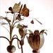 Vintage Metal Candelabra with Leaves and Flowers