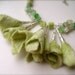 Felt necklace Light green with glass, stone and metal/ Ready to ship