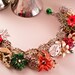 Merry Christmas Repurposed Vintage jewelry charm bracelet, one of a kind