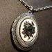 Black Rose Cameo Locket Necklace in Antique Silver