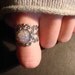Fire Opal Antique Silver Filigree Ring- Adjustable (471)