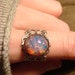 Fire Opal Antique Silver Filigree Ring- Adjustable (470)