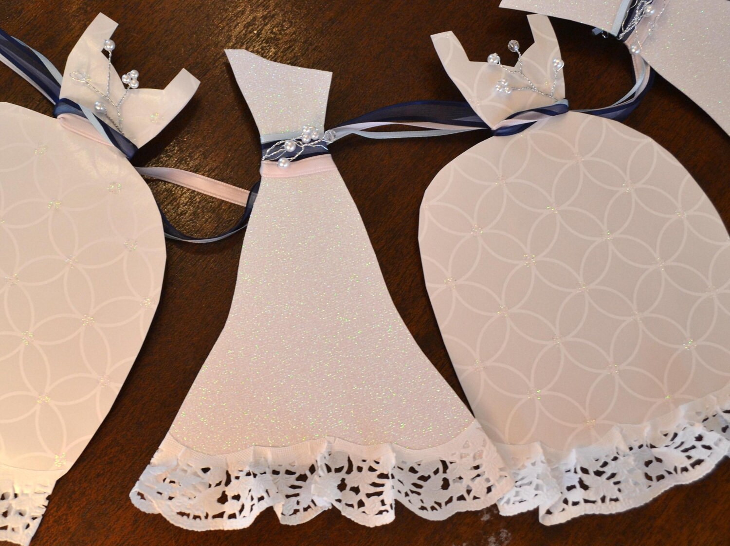 Wedding Dress Garland Paper Bridal Shower Decoration Sparkly