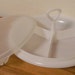 CHRISTMAS IN JULY/Vintage, Tupperware, Suzette, Relish Tray, Divided Tray, Triple Section Tray, white