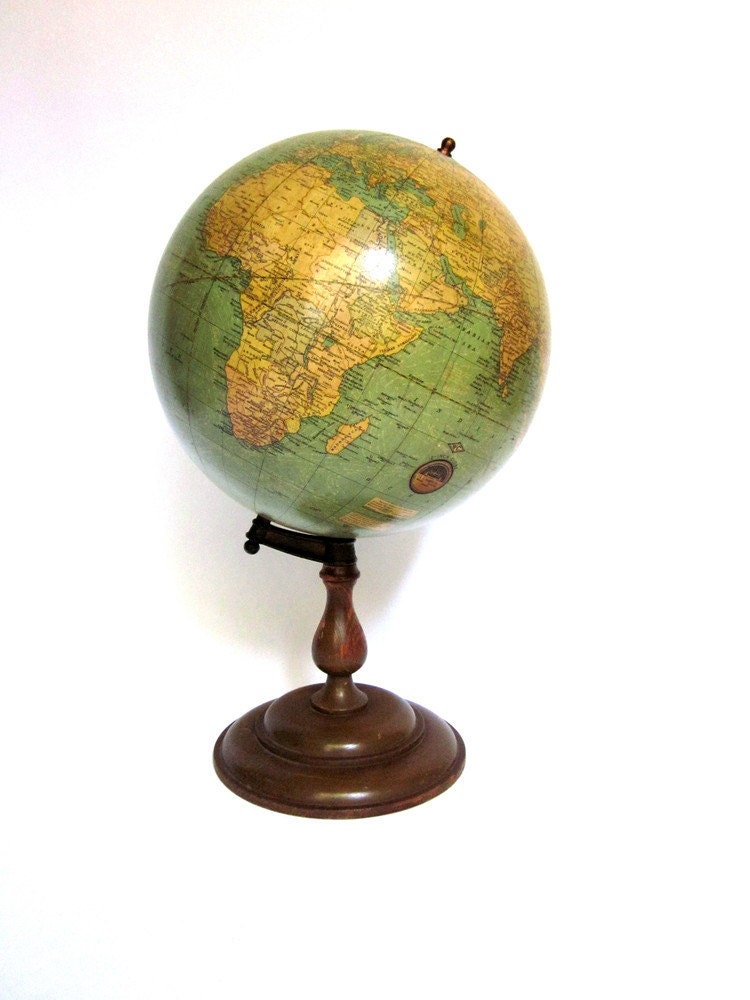 Vintage World Globe Pre WW2 1930 Hammett Costello Depression