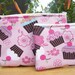 Cupcake in pink make up bag and coin bag set