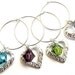 Wine Charms / Wine Markers Sterling Silver Filigree Hearts Swarovski Crystals Wedding Housewarming Drink IDs Party Favors