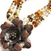Copper Flower Pendant Necklace Chinese Crystals Rustic Autumn Fashion Jewelry