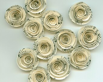 Music Sheet Handmade Spiral Paper Flowers