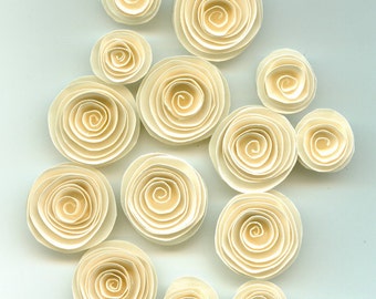 Sand Ivory Wedding Handmade Spiral Paper Flowers