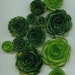 St Patrick's Day Green Inked Handmade Spiral Rose Paper Flowers