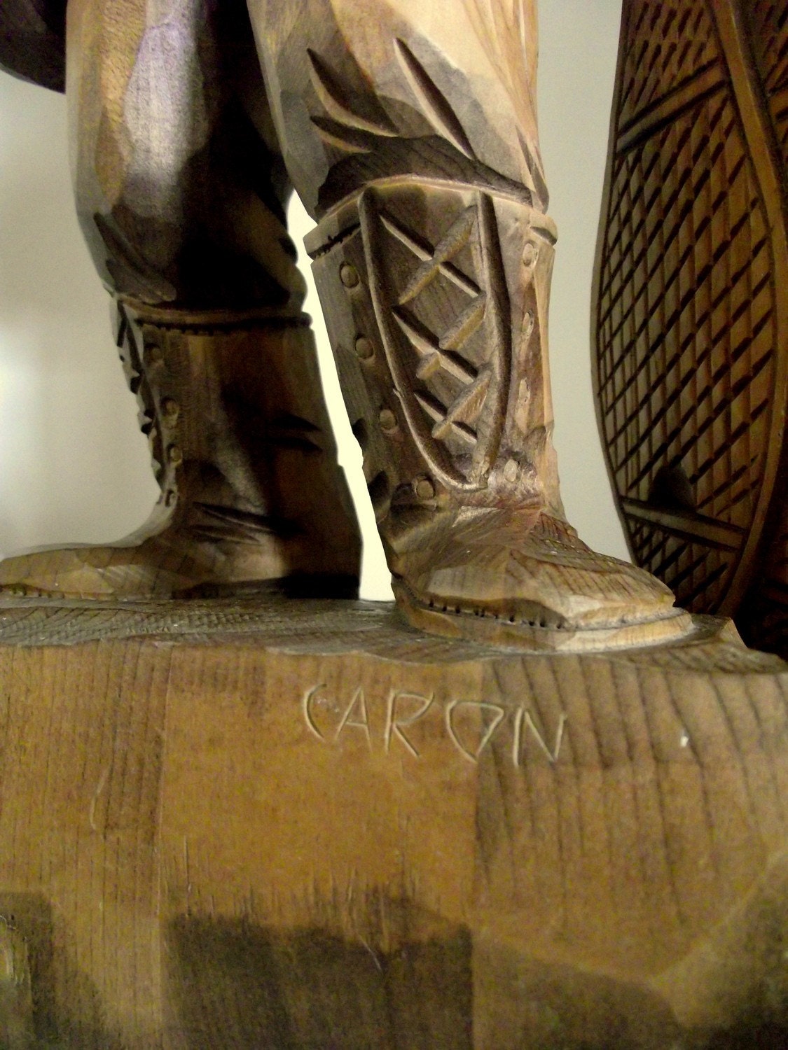 Canadian Wood Carving Woodsman Figure Vintage Wood Carving by