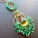Emerald, Lemon Quartz, Gold Statement Necklace