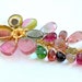 OOAK Flower Colorful Necklace Watermelon Tourmaline Gold Filled