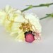 OOAK Exotic Gemstone Flower Necklace Watermelon Tourmaline Pink Topaz Gold Filled