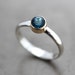 London Blue Topaz Ring, Teal Blue Stone 14k Gold and Sterling Silver Ring December Birthstone - Ready to Ship in US Size 6.5