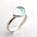 Aquamarine Ring, Pastel Sky Blue Faceted Stone Oxidized Sterling Silver Ring March Birthstone Aquamarine Jewelry - Ready to Ship Size 6.75