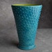 Dottie Vase Ready To Ship Modern Slip Trailed Caribbean Blue Vase by Symmetrical Pottery
