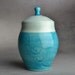 Lidded Jar Ready To Ship Caribbean Blue and Aqua Slip Trailed Lidded Jar by Symmetrical Pottery