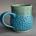 Dottie Mug: Blue and Light Green Stoneware Dottie Mug by Symmetrical Pottery