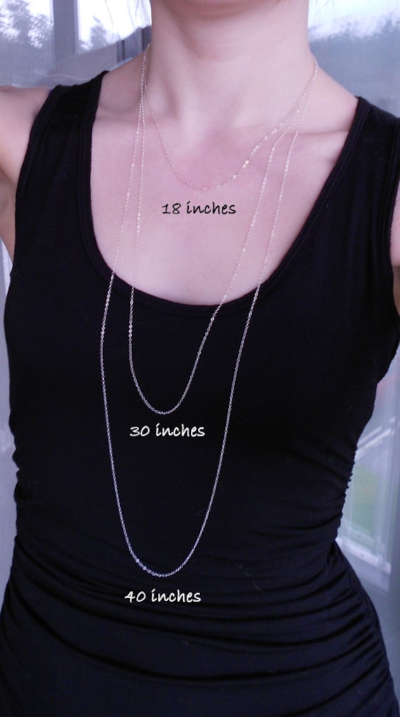 Items similar to Long STERLING SILVER Chain Necklace - DELICATE Link