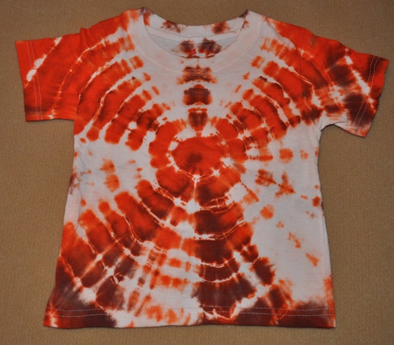 Items similar to Tie Dyed Brown and Orange Concentric Circle Shirt (2T ...