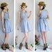 SALERACK 80s - Denim Cotton Picker - blue short dress empire waist fit sleeveless ruffle hem - size medium large