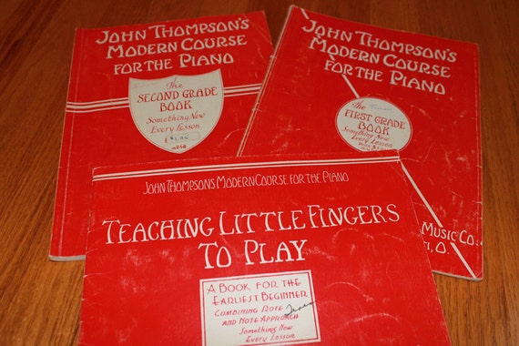 Vintage John Thompson's Piano Lesson Books Lot of 3